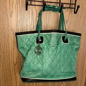 Chanel country club large quilted lambskin leather tote loved!